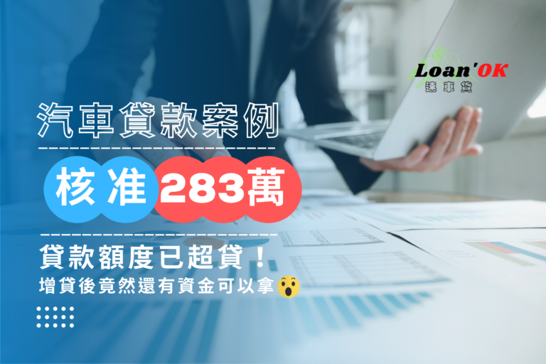 貸款車可再增貸嗎？ ─ 汽車貸款核准283萬！｜Loan′OK速車貸